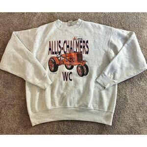 Vintage Allis-Chalmers Fruit Of Loom Sweatshirt Mens XL Gray Tractor 90s VTG USA